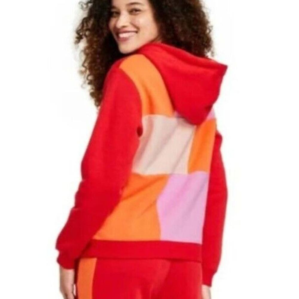 Lego X Target Womens Hoodie Sweatshirt Colorblock Size XS Red Brick Pullover